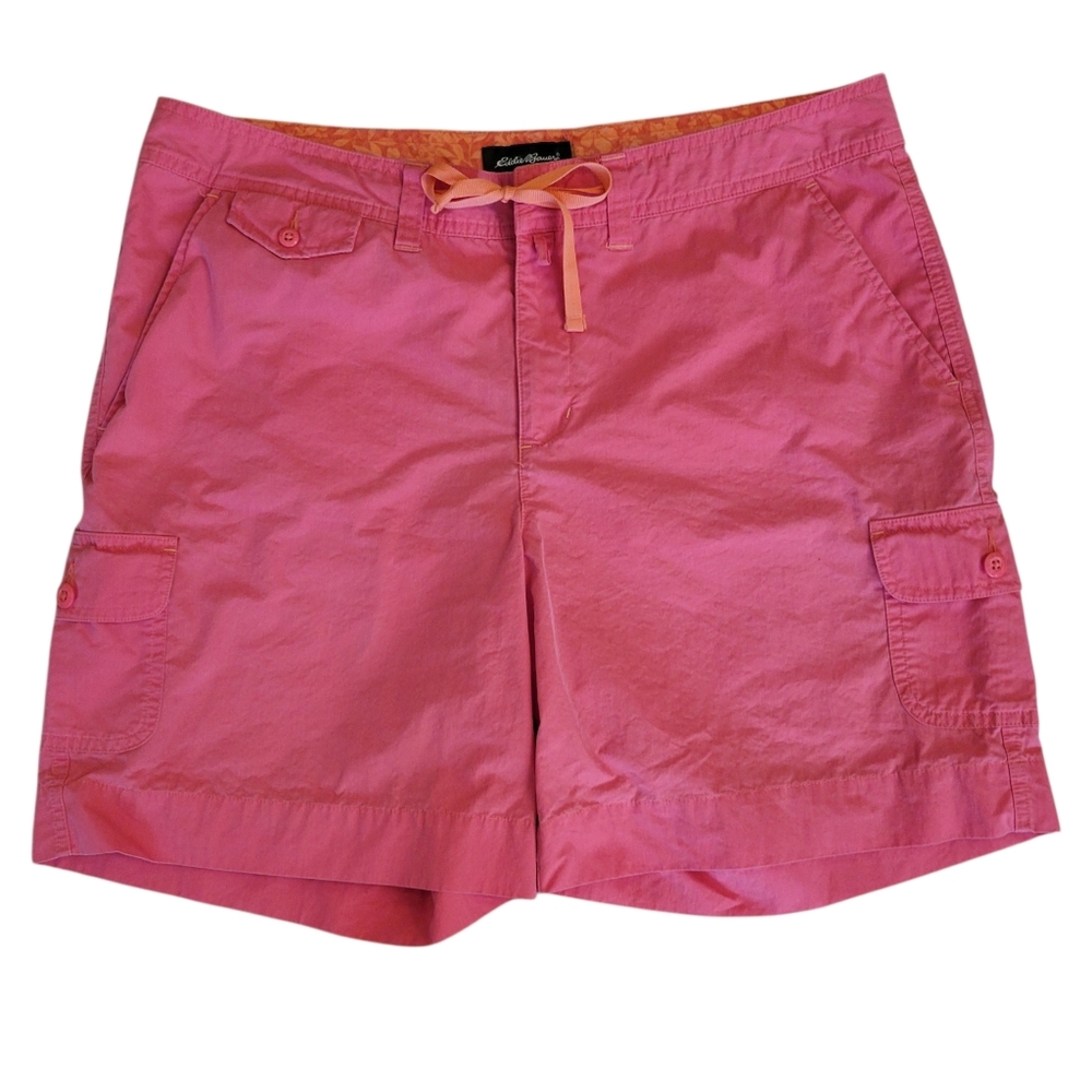 Eddie Bauer Coral Pink Cargo Walking‎ Hiking Shorts Size 12